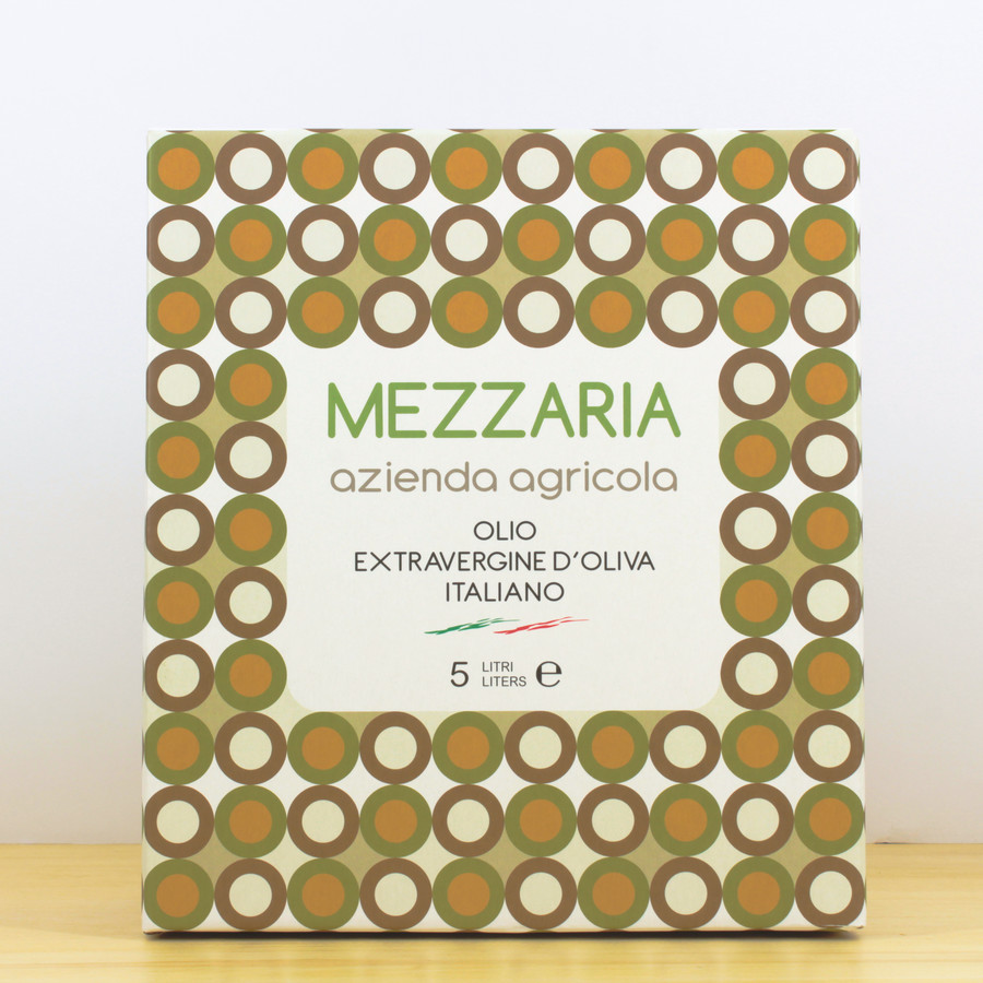 Bag in box 5 litri olio extravergine di oliva novello Mezzaria - fronte